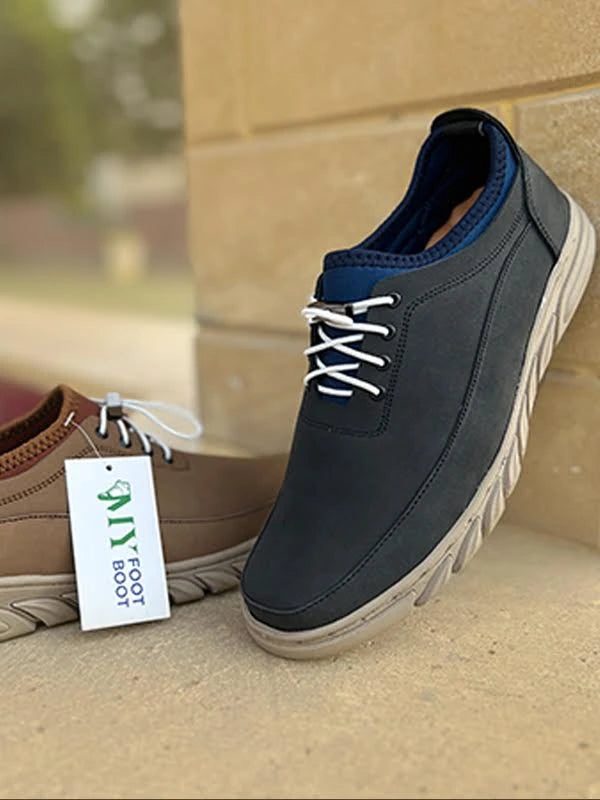 3-in-1 100% Original Cow Leather & Matte Leather Shoes With Medicated Insole